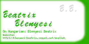 beatrix blenyesi business card